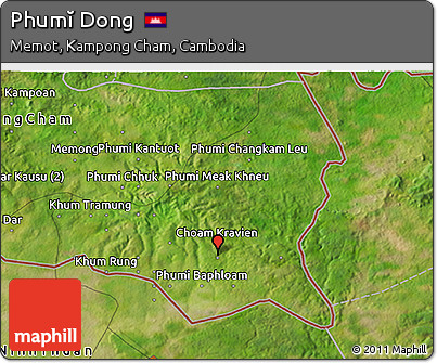 Satellite 3D Map of Phumĭ Dong