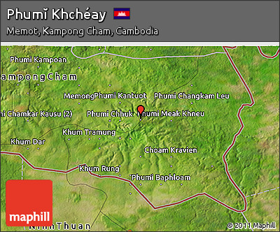 Satellite 3D Map of Phumĭ Khchéay