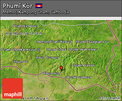 Satellite 3D Map of Phumĭ Kôr