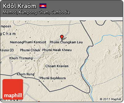 Shaded Relief 3D Map of Kdŏl Kraôm