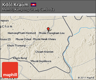Shaded Relief 3D Map of Kdŏl Kraôm