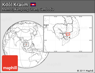 Blank Location Map of Kdŏl Kraôm