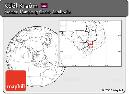 Blank Location Map of Kdŏl Kraôm