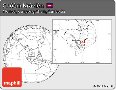 Blank Location Map of Chŏâm Krâviĕn