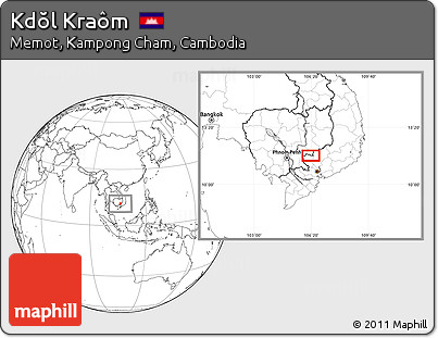 Blank Location Map of Kdŏl Kraôm