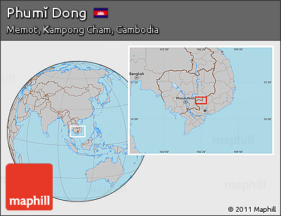 Gray Location Map of Phumĭ Dong