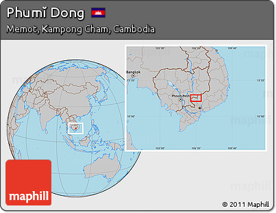Gray Location Map of Phumĭ Dong