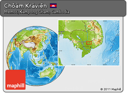 Physical Location Map of Chŏâm Krâviĕn