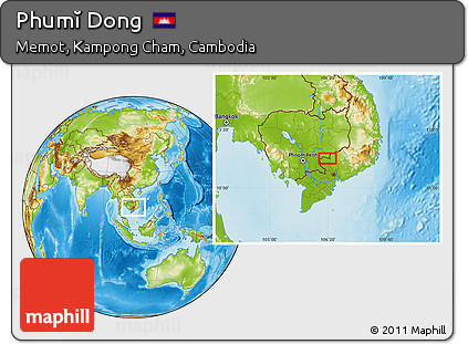 Physical Location Map of Phumĭ Dong