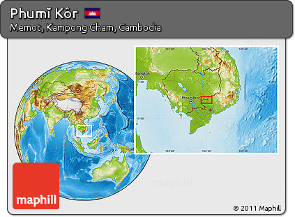 Physical Location Map of Phumĭ Kôr