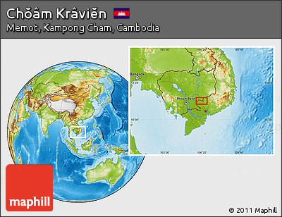 Physical Location Map of Chŏâm Krâviĕn