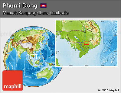 Physical Location Map of Phumĭ Dong