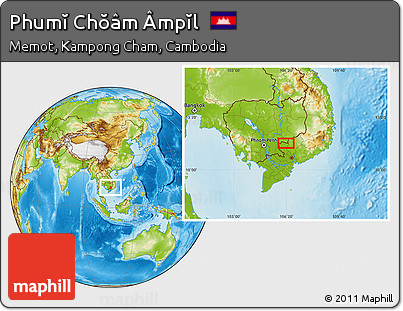 Physical Location Map of Phumĭ Chŏâm Âmpĭl
