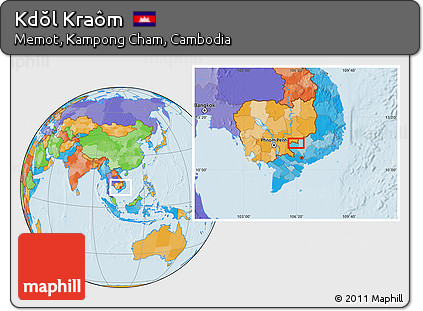 Political Location Map of Kdŏl Kraôm