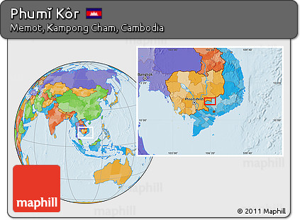 Political Location Map of Phumĭ Kôr