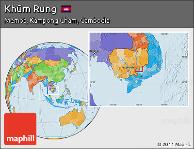 Political Location Map of Khŭm Rung