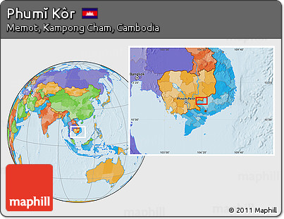 Political Location Map of Phumĭ Kôr