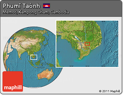 Satellite Location Map of Phumĭ Taônh