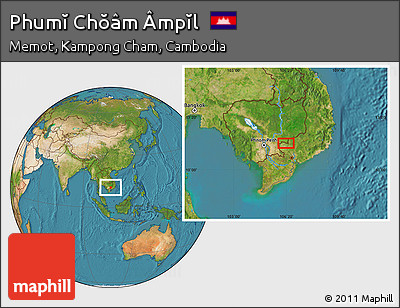 Satellite Location Map of Phumĭ Chŏâm Âmpĭl