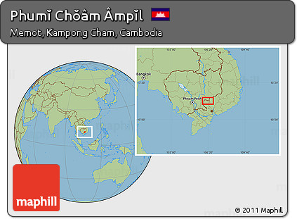 Savanna Style Location Map of Phumĭ Chŏâm Âmpĭl