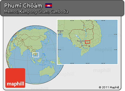 Savanna Style Location Map of Phumĭ Chŏâm