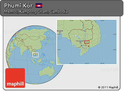 Savanna Style Location Map of Phumĭ Kôr