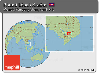 Savanna Style Location Map of Phumĭ Léach Kraôm