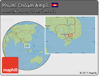 Savanna Style Location Map of Phumĭ Chŏâm Âmpĭl