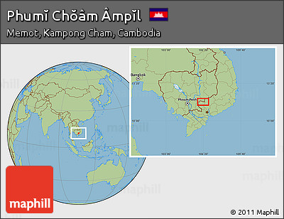 Savanna Style Location Map of Phumĭ Chŏâm Âmpĭl