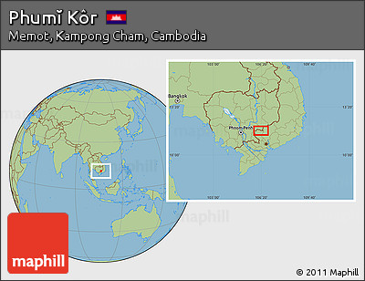 Savanna Style Location Map of Phumĭ Kôr