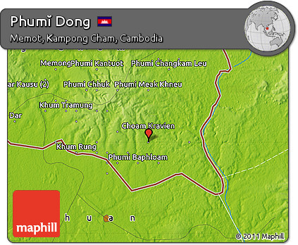 Physical Map of Phumĭ Dong