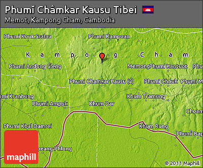 Physical Map of Phumĭ Châmkar Kausu Tibei