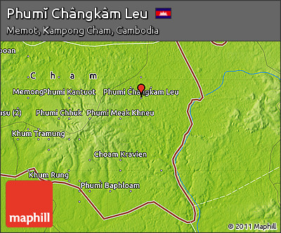 Physical Map of Phumĭ Chângkâm Leu