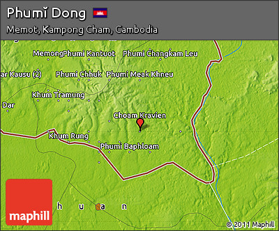 Physical Map of Phumĭ Dong