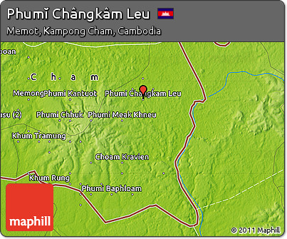 Physical Map of Phumĭ Chângkâm Leu