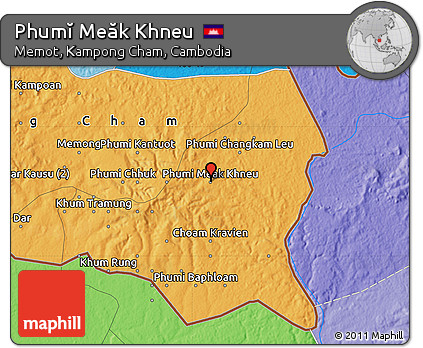 Political Map of Phumĭ Meăk Khneu