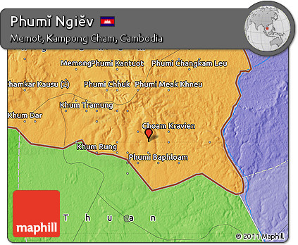 Political Map of Phumĭ Ngiĕv