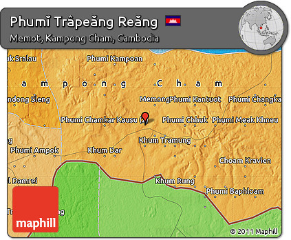 Political Map of Phumĭ Trâpeăng Reăng