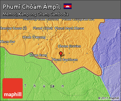 Political Map of Phumĭ Chŏâm Âmpĭl