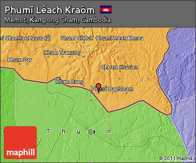 Political Map of Phumĭ Léach Kraôm