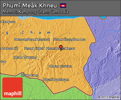Political Map of Phumĭ Meăk Khneu