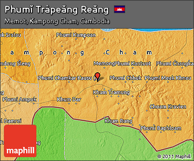 Political Map of Phumĭ Trâpeăng Reăng