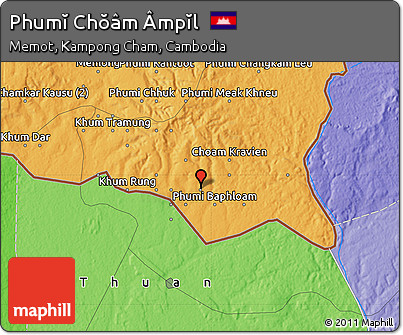 Political Map of Phumĭ Chŏâm Âmpĭl