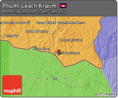 Political Map of Phumĭ Léach Kraôm