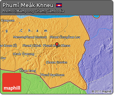 Political Map of Phumĭ Meăk Khneu