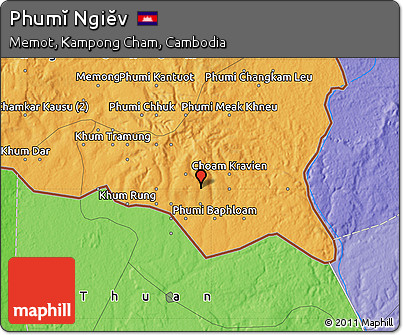 Political Map of Phumĭ Ngiĕv