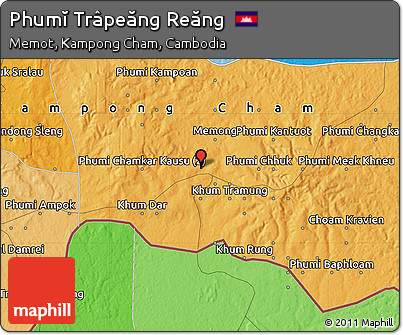 Political Map of Phumĭ Trâpeăng Reăng