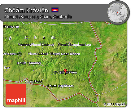 Satellite Map of Chŏâm Krâviĕn