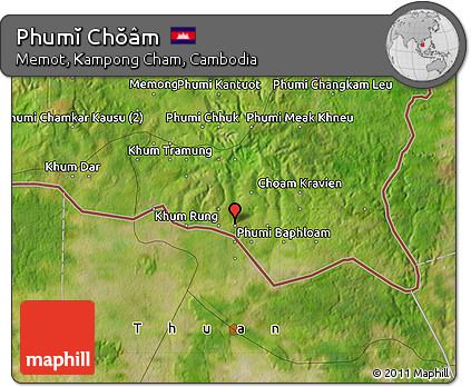 Satellite Map of Phumĭ Chŏâm