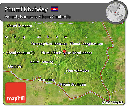 Satellite Map of Phumĭ Khchéay